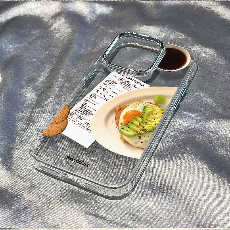 ✅Ốp Điện Thoại Mềm Chống Sốc Kiểu Dáng Đơn Giản Cho Iphone 7 8 11 14Pro Plus max 1213 Bữa Sáng / P8AP