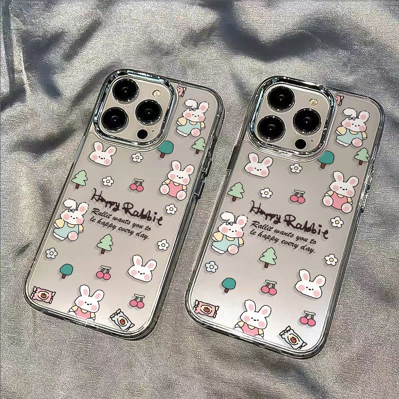 ✅Ốp Điện Thoại Dẻo Họa Tiết Chú Thỏ &amp; Cherry Dễ Thương Chống Sốc Cho iPhone12 13 B0UC 7 / maxplus 11814pro