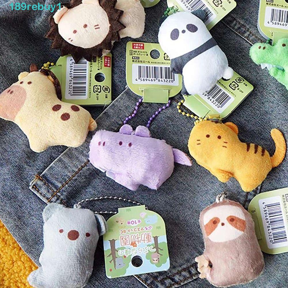 Rebuy1 Móc Chìa Khóa Mềm Mại Họa Tiết Gấu Trúc / Hổ Nhồi Bông Phong Cách Hàn Quốc