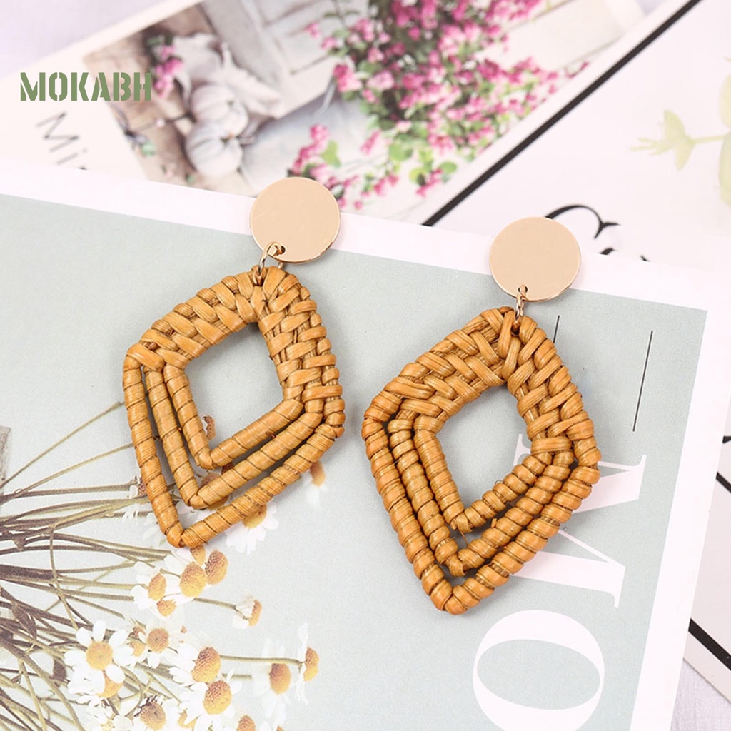 1 Đôi Bông Tai Họa Tiết Hình Học Kiểu Dáng Vintage Nhẹ Nhàng Thanh Lịch Dành Cho Nữ