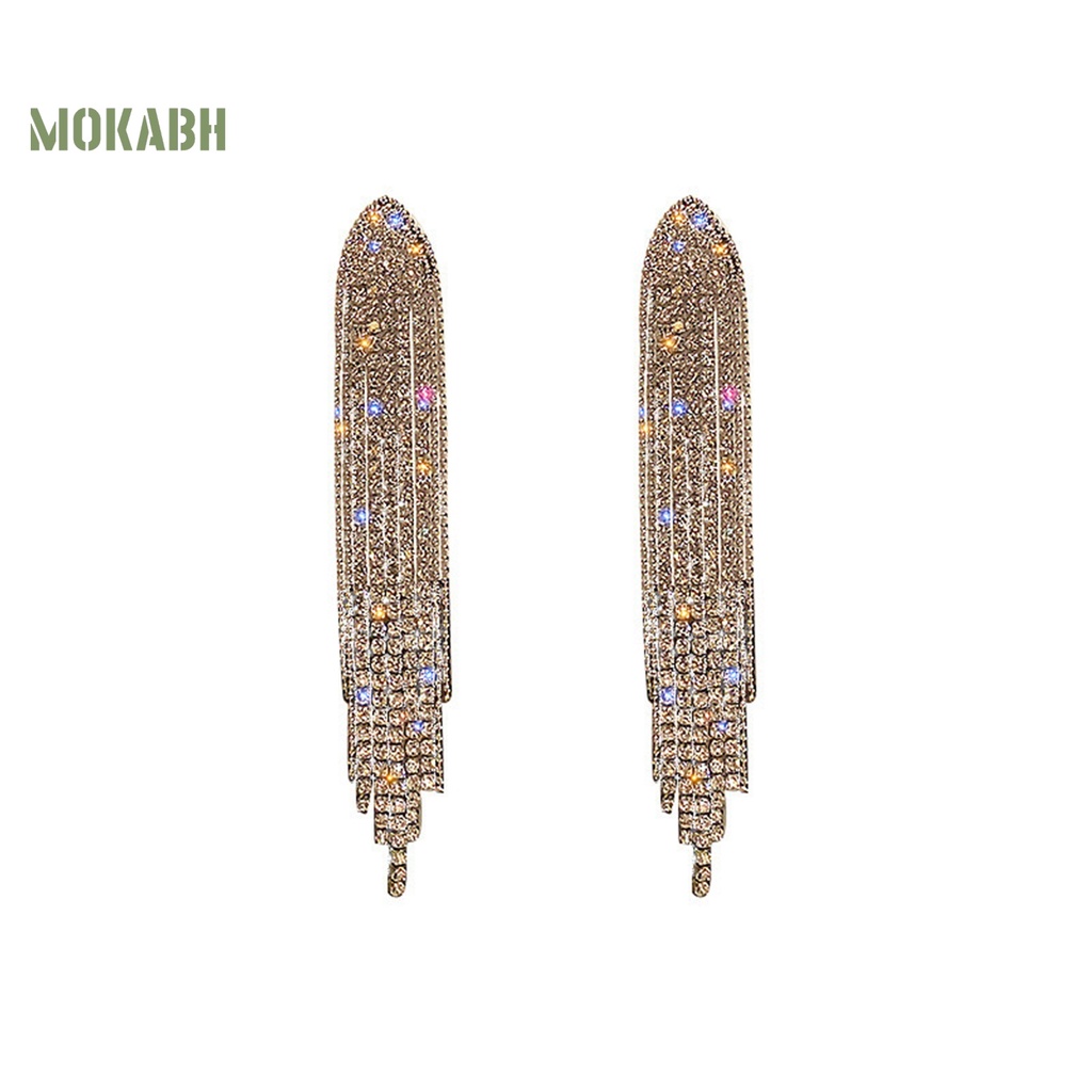 1 Cặp Bông Tai Kim Loại Đính Đá Dạng Tua Rua Phong Cách Bohemian Thời Trang Cho Nữ