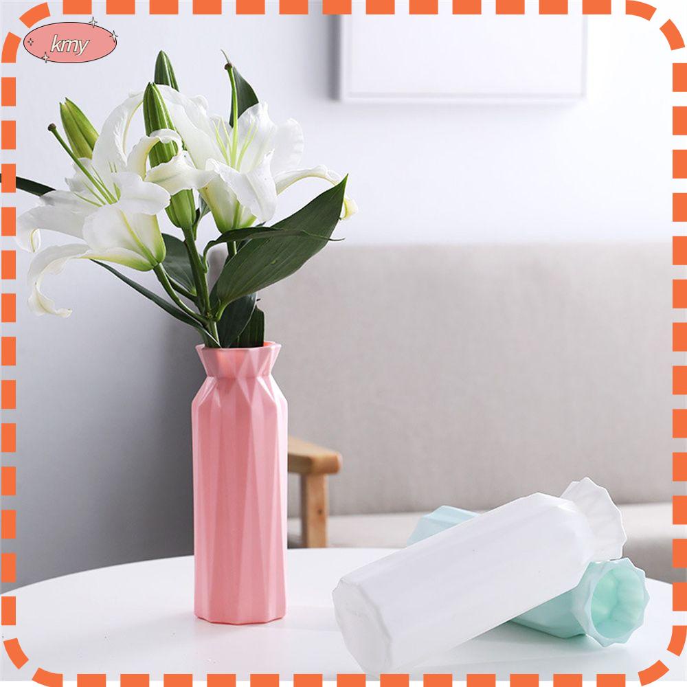 Lọ hoa nhựa hình tròn màu sắc đơn giản phong cách Bắc Âu thời trang trang trí nhà cửa
