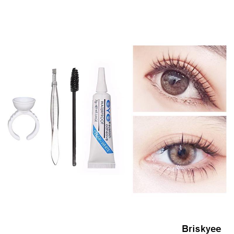 🎶Bộ 4 Bốn Món Keo Dán Lông Mi Giả Kèm Khay Nhẫn Chuyên Dụng