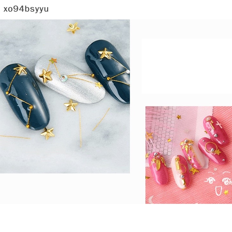 Hộp Phụ Kiện Trang Trí Móng Tay Nghệ Thuật xo94bsyyu Hình Trăng Sao Màu Vàng Kim Tuyến Lấp Lánh