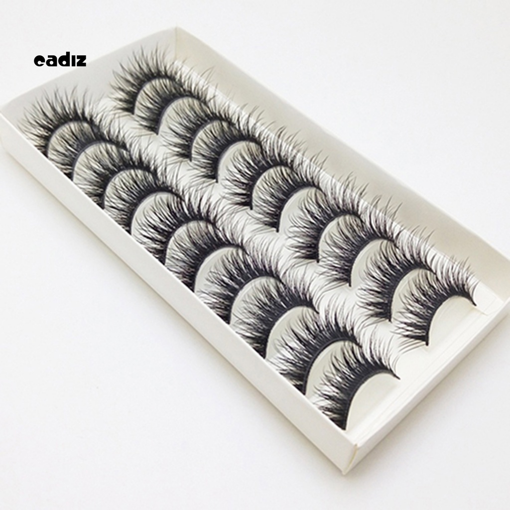 Set 10 Cặp Lông Mi Giả Dày Bằng Sợi Tổng Hợp Tự Nhiên Tái Sử Dụng Không Chứa Chất Nhờn