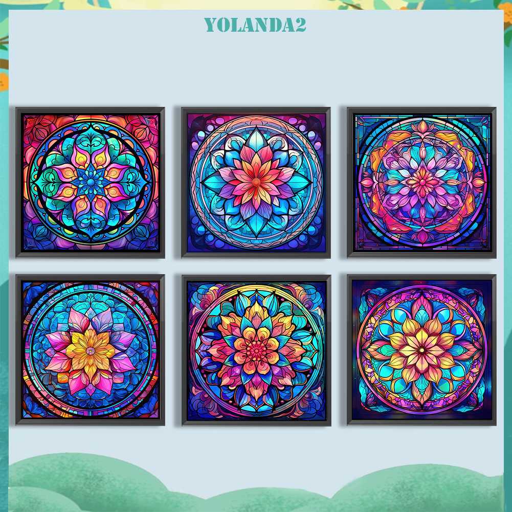 Bộ Tranh Đính Đá 5D Họa Tiết Hoa Văn Mandala Độc Đáo DIY Dùng Trang Trí Nhà Cửa