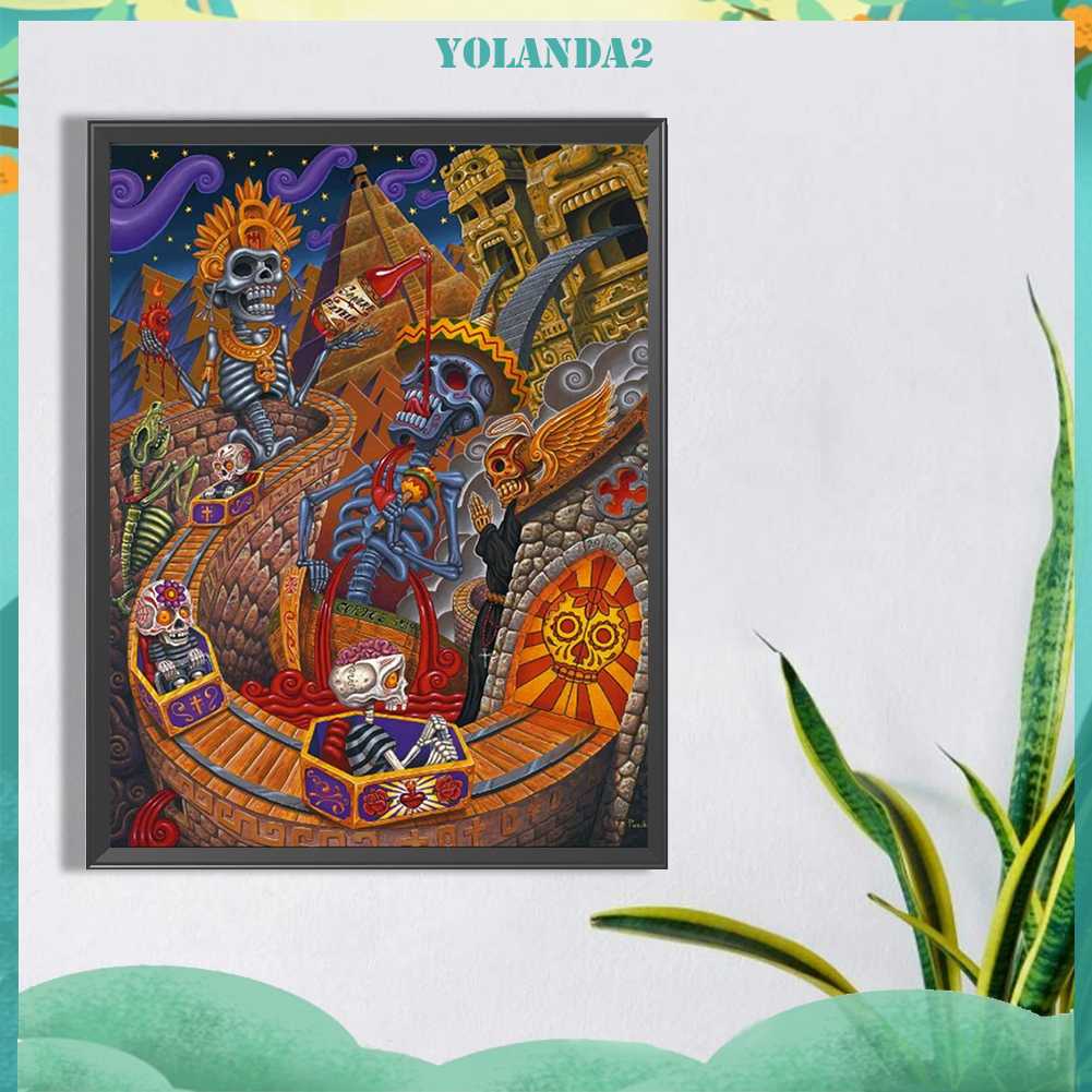 Tranh Đính Đá Kim Cương Toàn Bộ 5D DIY Hình Đầu Lâu