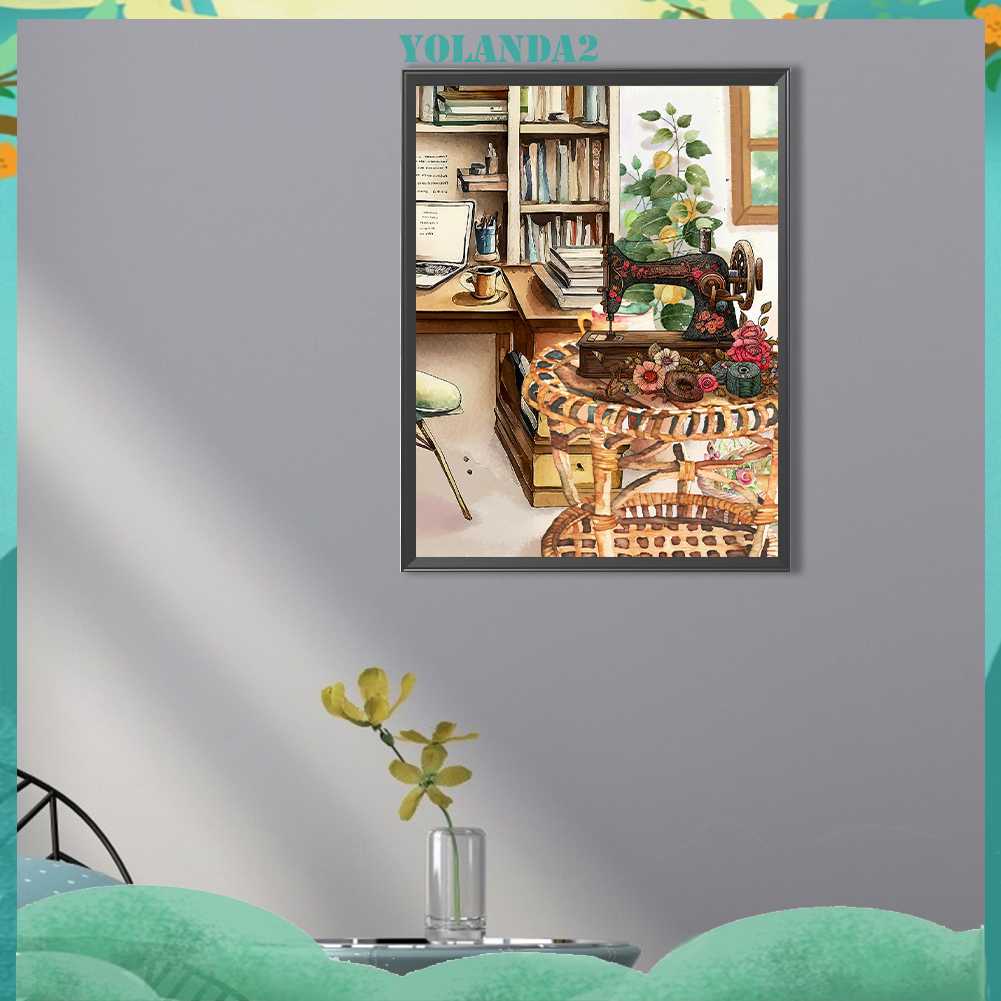 Tranh Đính Đá Kim Cương Toàn Bộ 5D DIY Hình Vẽ Máy May