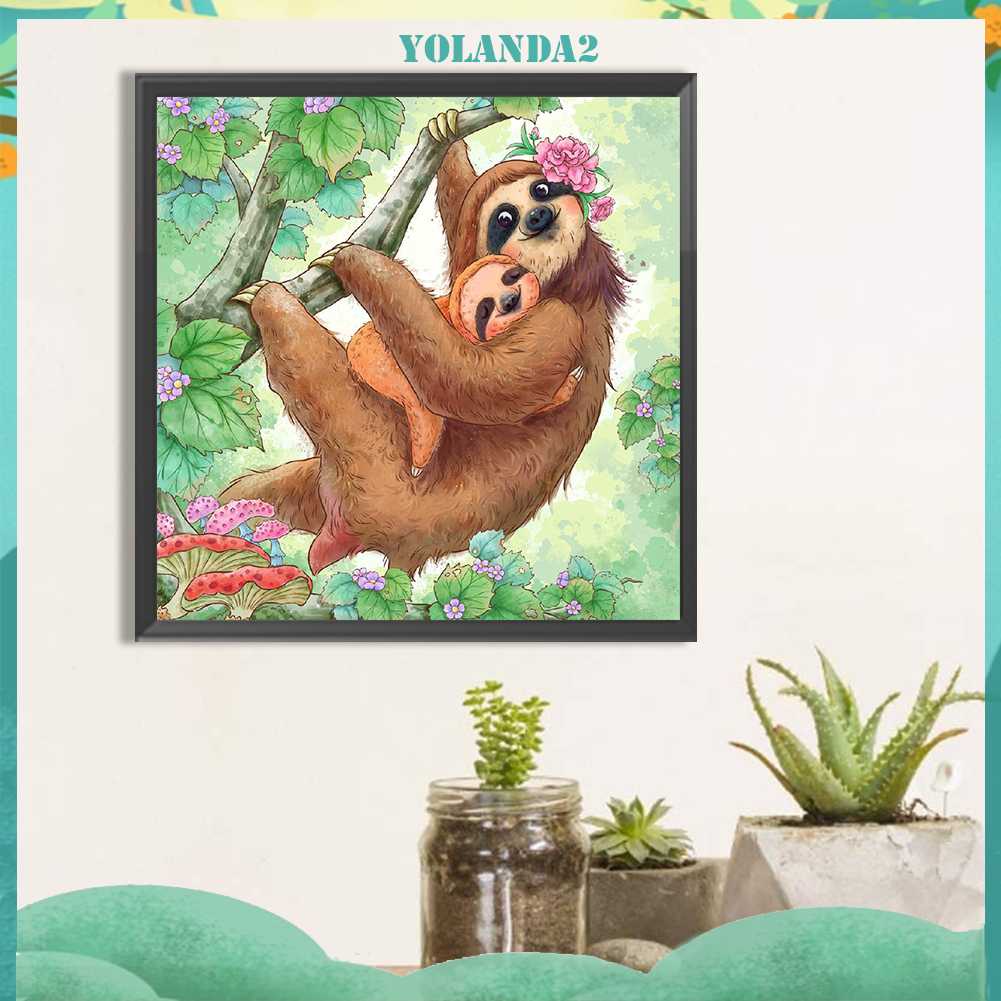 Tranh Đính Đá Kim Cương Toàn Bộ 5D DIY Hình Vẽ Con Lười