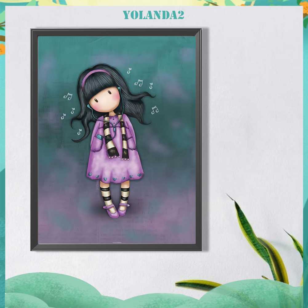 Tranh Đính Đá Kim Cương Toàn Bộ 5D DIY Hình Vẽ Cô Gái Trang Trí Nhà Cửa