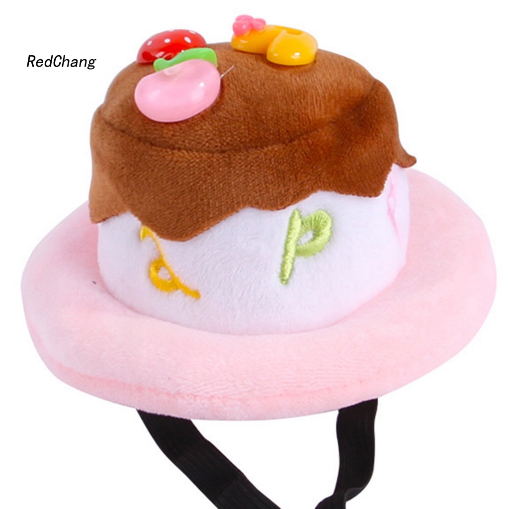 Nón Đội Hình Bánh Kem Có Dây Thun Co Giãn 2 Màu Hóa Trang Cho Mèo