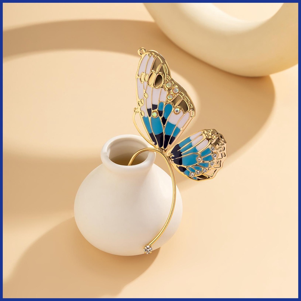 Khuyên Kẹp Vành Tai Hình Bướm Đính Đá Cho Bé Gái