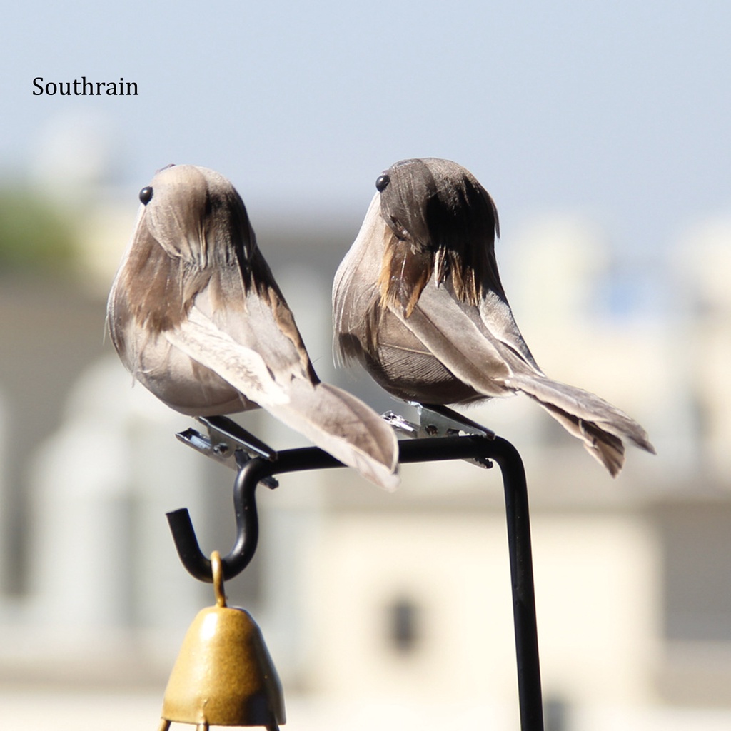 Chú Chim Sẻ Mắt 3D Bằng Kim Loại Gắn Lông Vũ Trang Trí Sân Vườn / Trong Nhà / Ngoài Trời