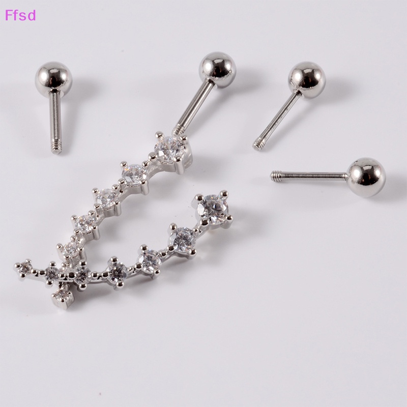 1 Khuyên Tai Xoắn Ốc Đính Đá Zircon Thời Trang Cho Nữ