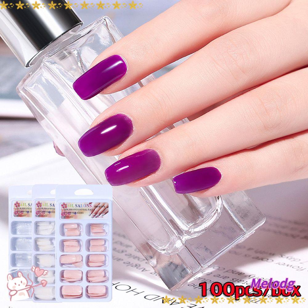 Hộp 100 Móng Tay Giả Chất Liệu ABS Bền Chất Lượng Cao Ốp