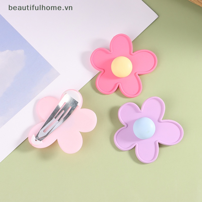 Kẹp Tóc Hình Hoa Màu Sắc Ngọt Ngào Cho Nữ