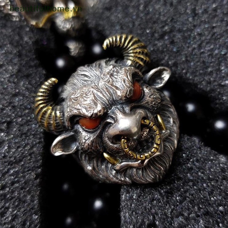 [beautifulhome] Nhẫn Hở Hình Đầu Bò Thời Trang Punk Cổ Điển Cá Tính Có Thể Điều Chỉnh Làm Quà Tặng Trang Sức Goth [beauty]