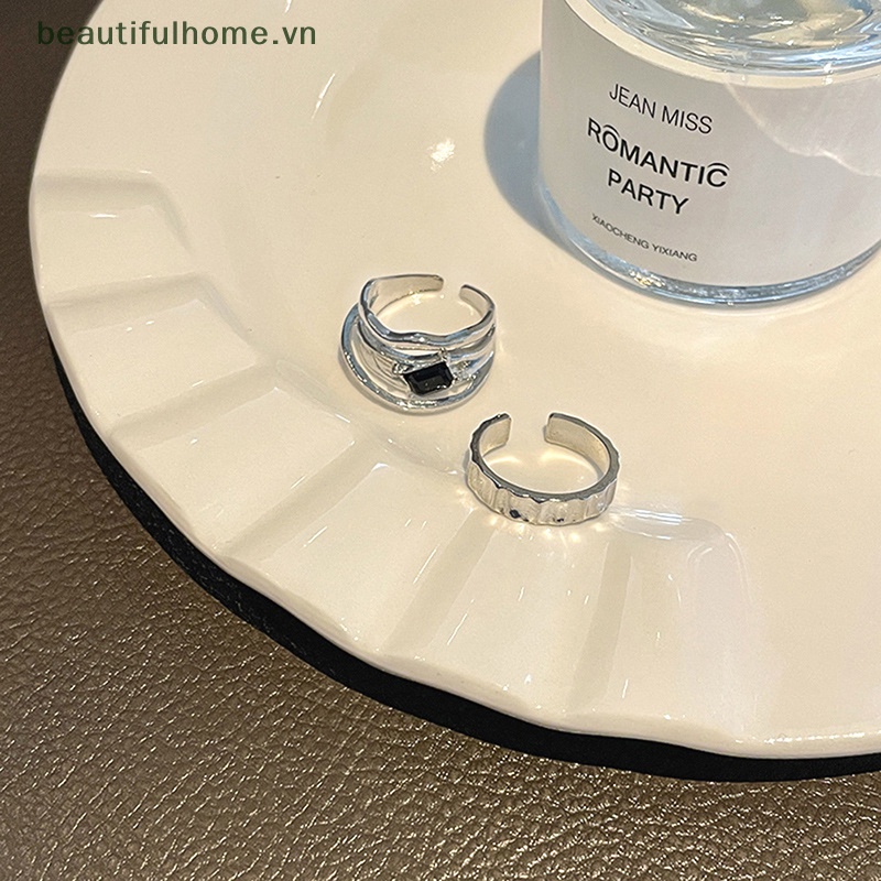 [beautifulhome] Nhẫn Kim Loại Dạng Lỏng Kiểu Hình Học Rỗng Sáng Tạo Thời Thượng Cho Nữ [beauty]