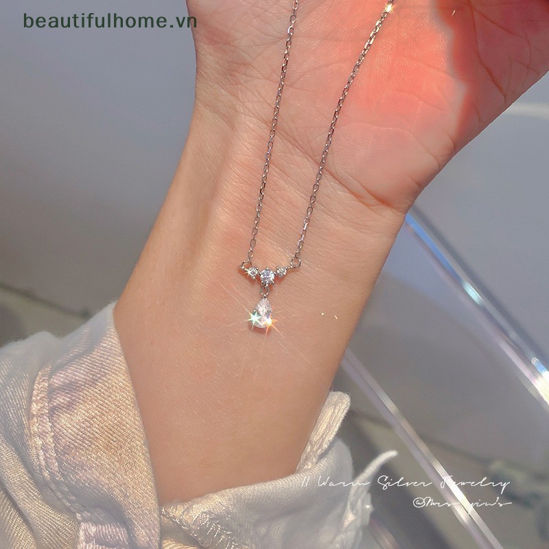 [beautifulhome] Vòng cổ Mặt Hình Giọt Nước Đính Đá Nhỏ Đơn Giản Thời Trang Dành Cho Nữ Làm Quà Cưới [beauty]