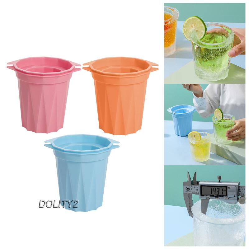 Khay Silicone Làm Đá Viên Hình Trụ 2 Ngăn Tiện Dụng Mang Theo Du Lịch Cắm Trại