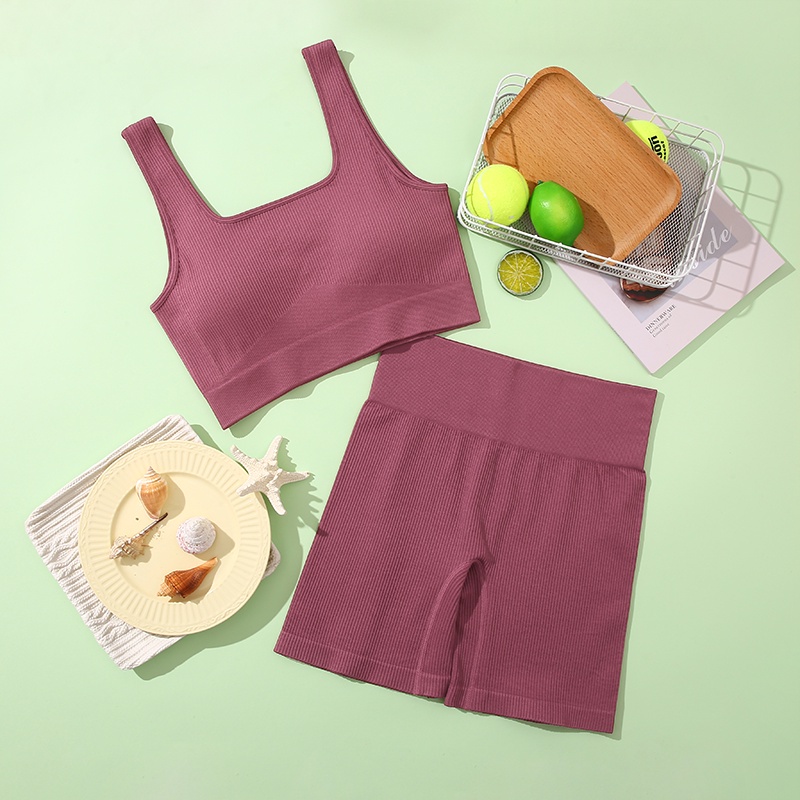 Take Talk Bộ Đồ Tập Thể Thao Áo Ngực Quần Short Lưng Cao Co Giãn Không Đường May Thoải Mái Cho Nữ