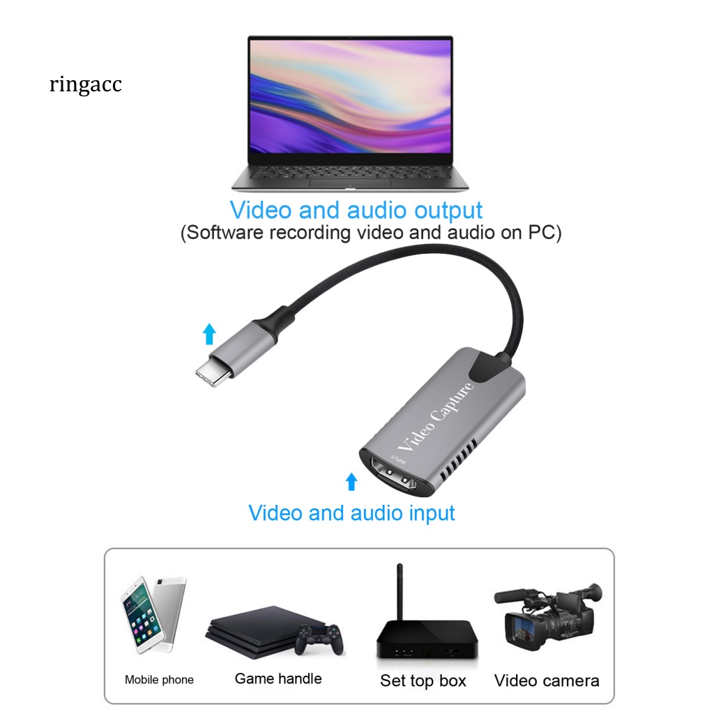 Thẻ Chuyển Đổi Tín Hiệu Video Ổn Định 1080P 4K 60HZ DC 5V / 0.4A Type-C Sang HDMI