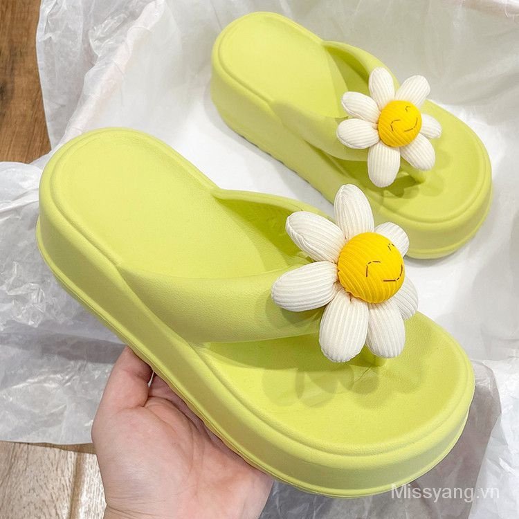 Dép Sandal 7cm Đính Hoa Dễ Thương Thoải Mái Thời Trang Mùa Hè Cho Nữ