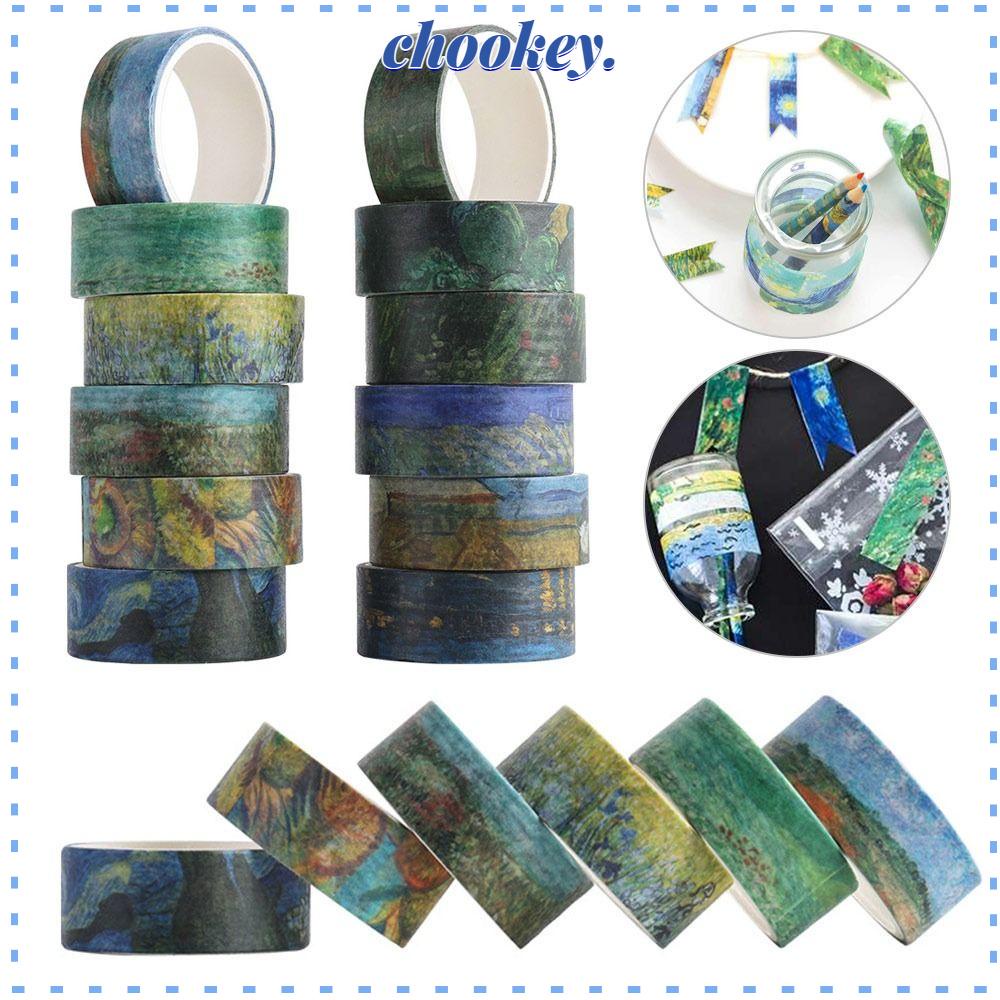 CHOOKEY 12 Cuộn Băng Keo Dán Trang Trí Thời Trang