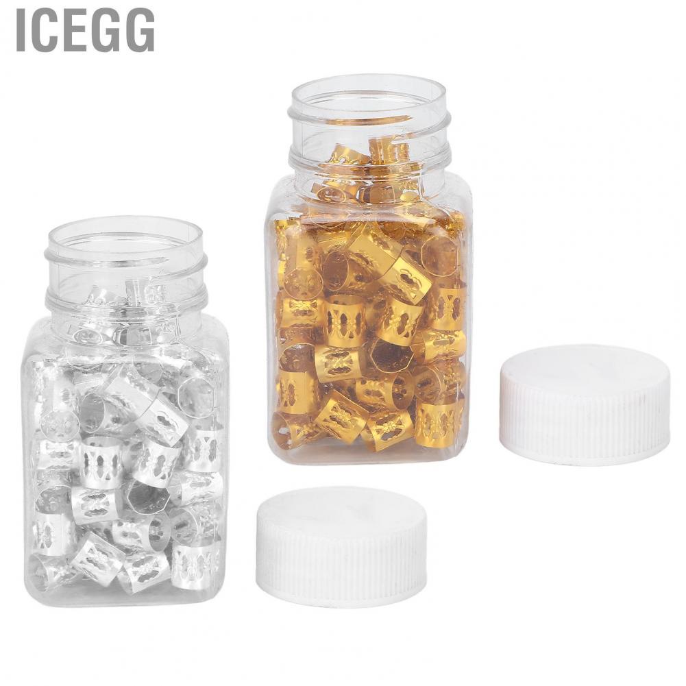 Icegg 100pcs Hair Braid Ring Beads Dreadlocks Cuff Hair Extension Jewelry Decoration