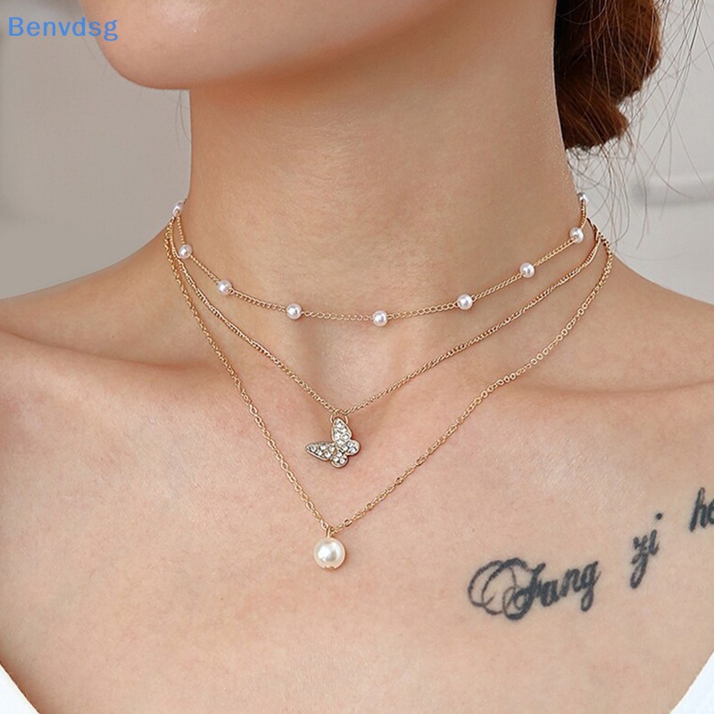 Benvdsg > Vòng Cổ Choker Nhiều Lớp Mặt Hình Bướm Và Ngọc Trai Thanh Lịch Phụ Kiện Trang Sức Cho Nữ well