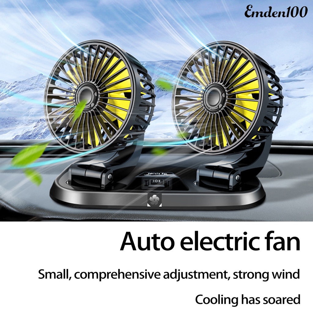 Quạt Làm Mát Hai Đầu USB 2 Tốc Độ 5 / 12 / 24V Có Thể Điều Chỉnh Cho Xe Hơi