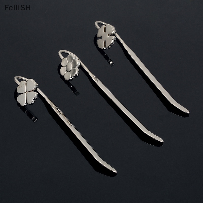 1 Thẻ Đánh Dấu Trang Sách Hình Cỏ Ba Lá Bằng Kim Loại 439br