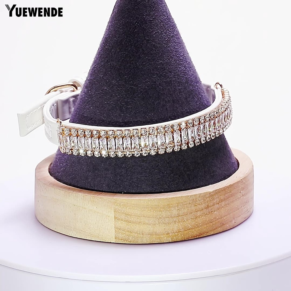 Vòng Cổ Giả Da Đính Đá Có Thể Điều Chỉnh Dành Cho Thú Cưng