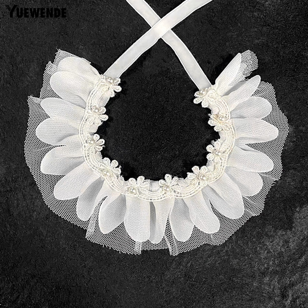 Yq.e Vòng Cổ Yếm Đính Ngọc Trai Giả Dễ Thương Có Thể Điều Chỉnh Cho Cún Cưng