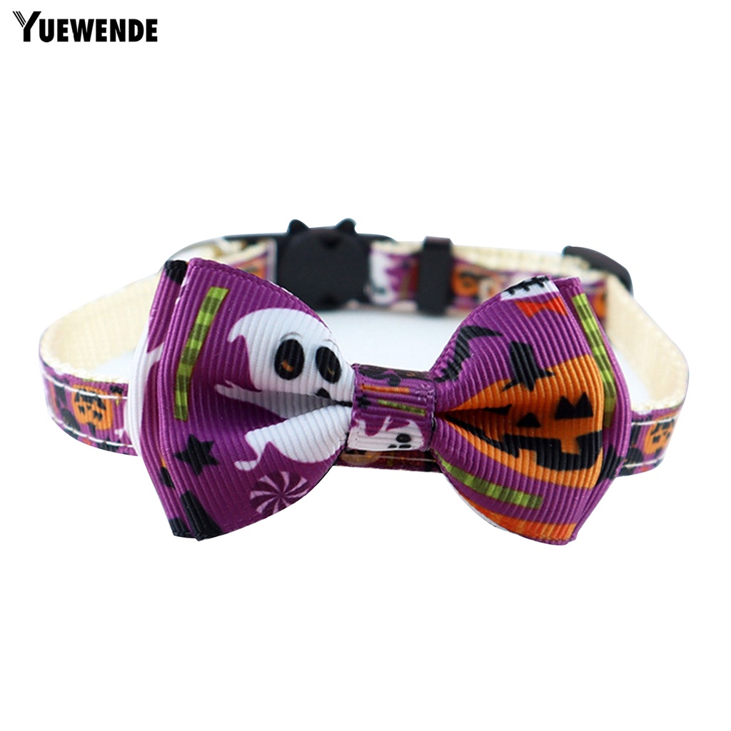 Yq.e Vòng Cổ Bằng Polyester In Họa Tiết Hoạt Hình Dễ Điều Chỉnh Chống Mài Mòn Dễ Tháo Gỡ Không Khí Bí Ngô Ma Bí Ngô Halloween Cho Thú