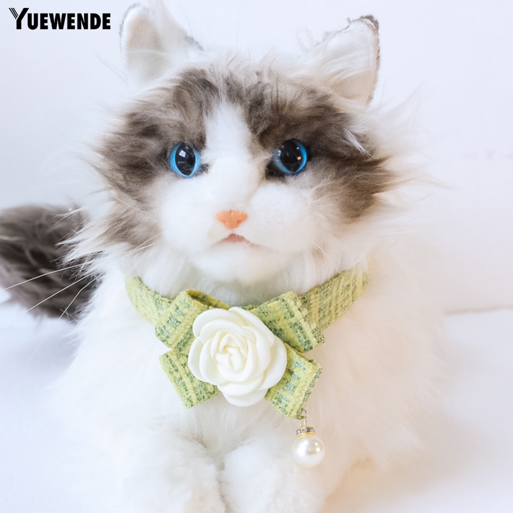 Vòng Cổ Đính Hoa Trà Và Nơ 3D Xinh Xắn Cho Thú Cưng YQ.E