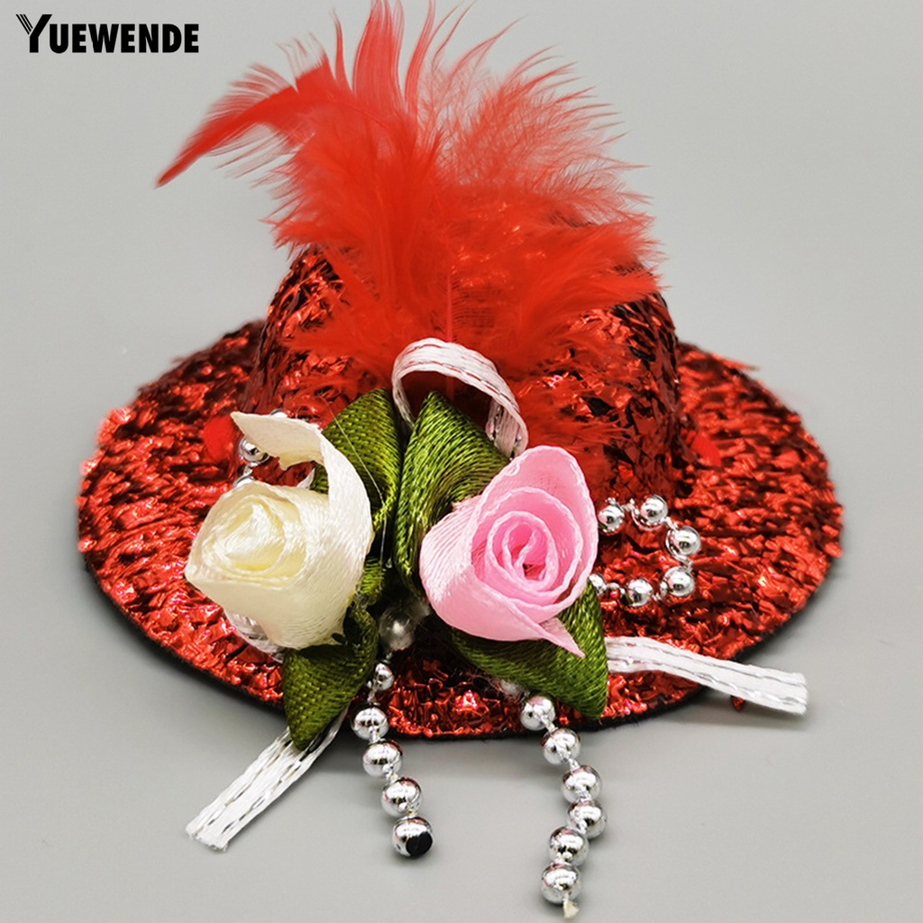 Mũ Bảo Hiểm Mini Đính Lông Vũ YQ.E Rooster Độ Đàn Hồi Cao Trang Trí Tiệc Tùng