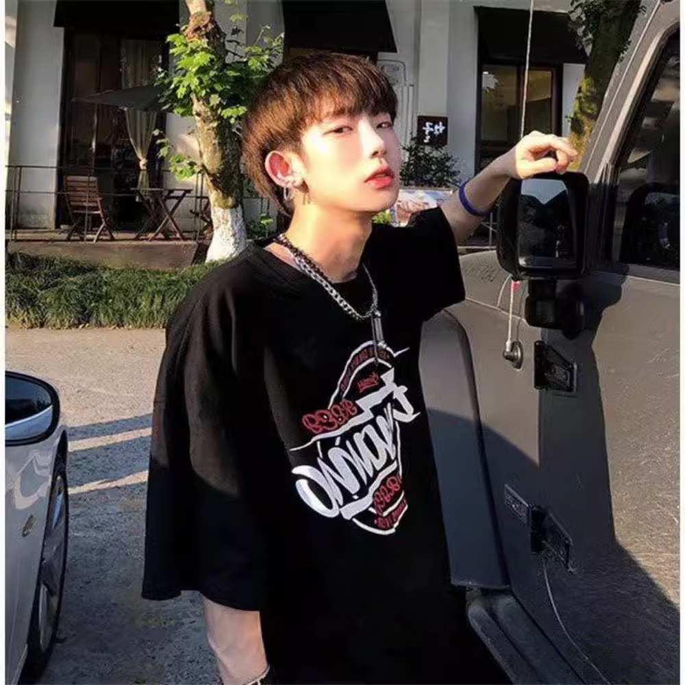 Áo Thun Tay Ngắn Dáng Rộng Phong Cách Hàn Quốc Thời Trang Mùa Hè Cho Nam