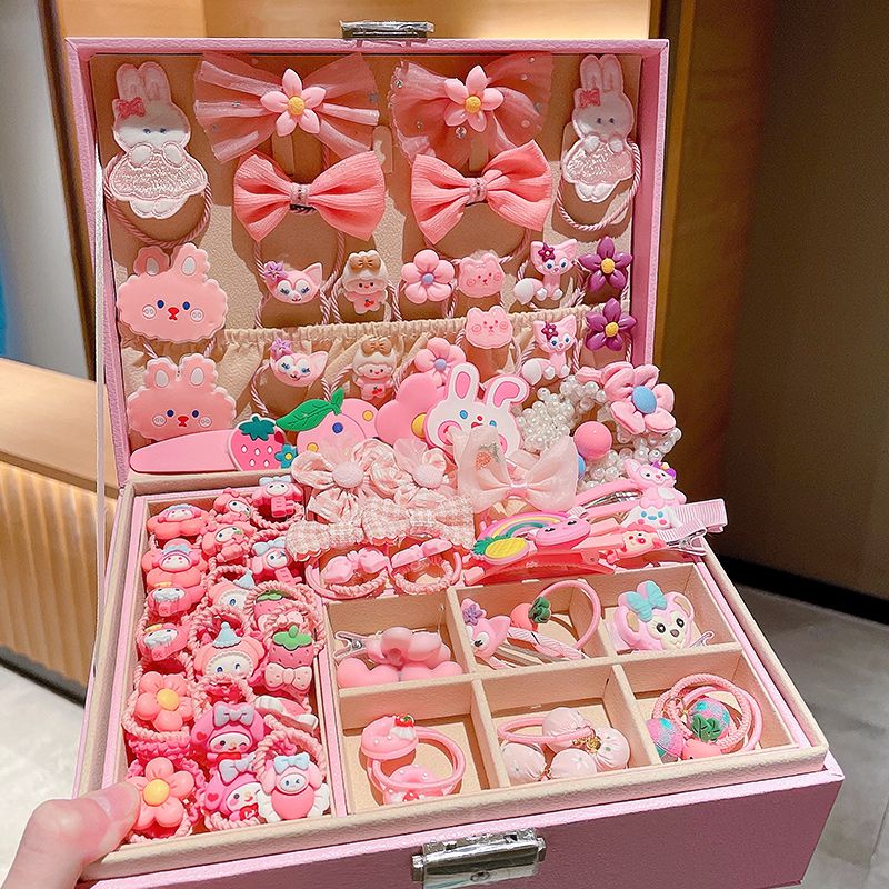 Hộp Quà Kẹp Tóc Công Chúa Delu 6 Kiểu Hoạt Hình Dễ Thương Cho Bé Gái