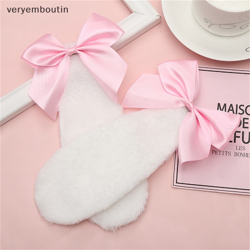 Kẹp Tóc Đính Nơ Tai Thỏ Bông Màu Sắc Ngọt Ngào Phong Cách Lolita