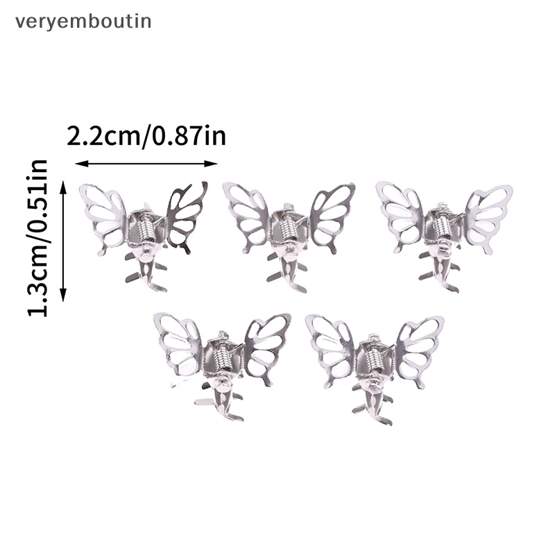 Set 5 Kẹp Bướm Mini Bằng Kim Loại Màu Sắc Thời Trang Dành Cho Nữ