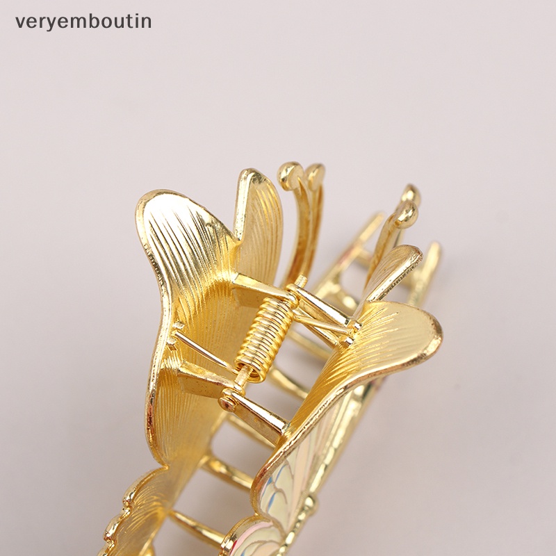 1 Kẹp Tóc Càng Cua Bằng Kim Loại Sơn Hình Bướm Thanh Lịch n