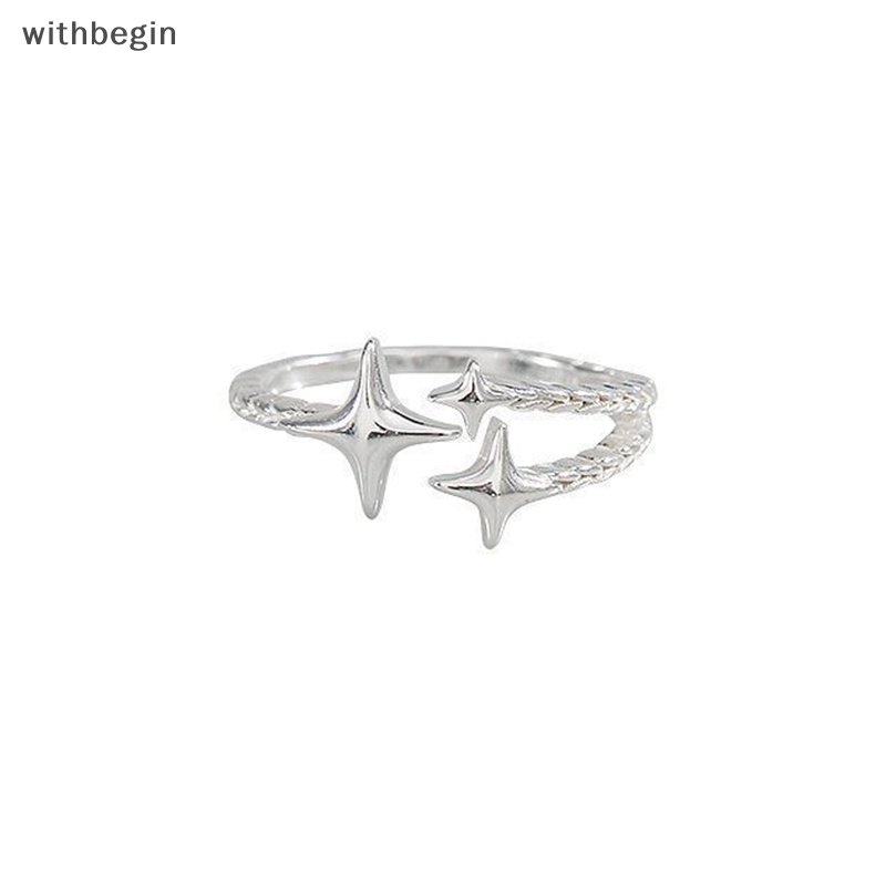 Nhẫn Hở Hình Ngôi Sao Màu Bạc Phong Cách Hàn Quốc Thời Trang Cho Nữ