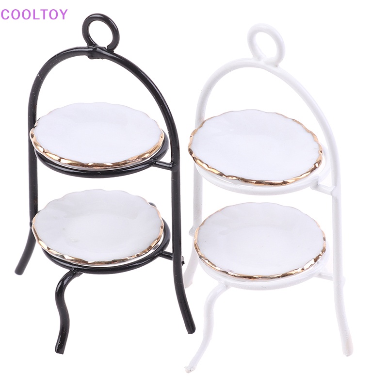 Mô Hình Đĩa Bánh Kèm Giá Đỡ Trang Trí Nhà Búp Bê Tỉ Lệ 1 / 12