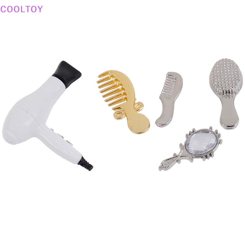 Set 5 Lược Làm Mát / Chải Tóc / Gương Trang Trí Nhà Búp Bê Tỉ Lệ 1: 12
