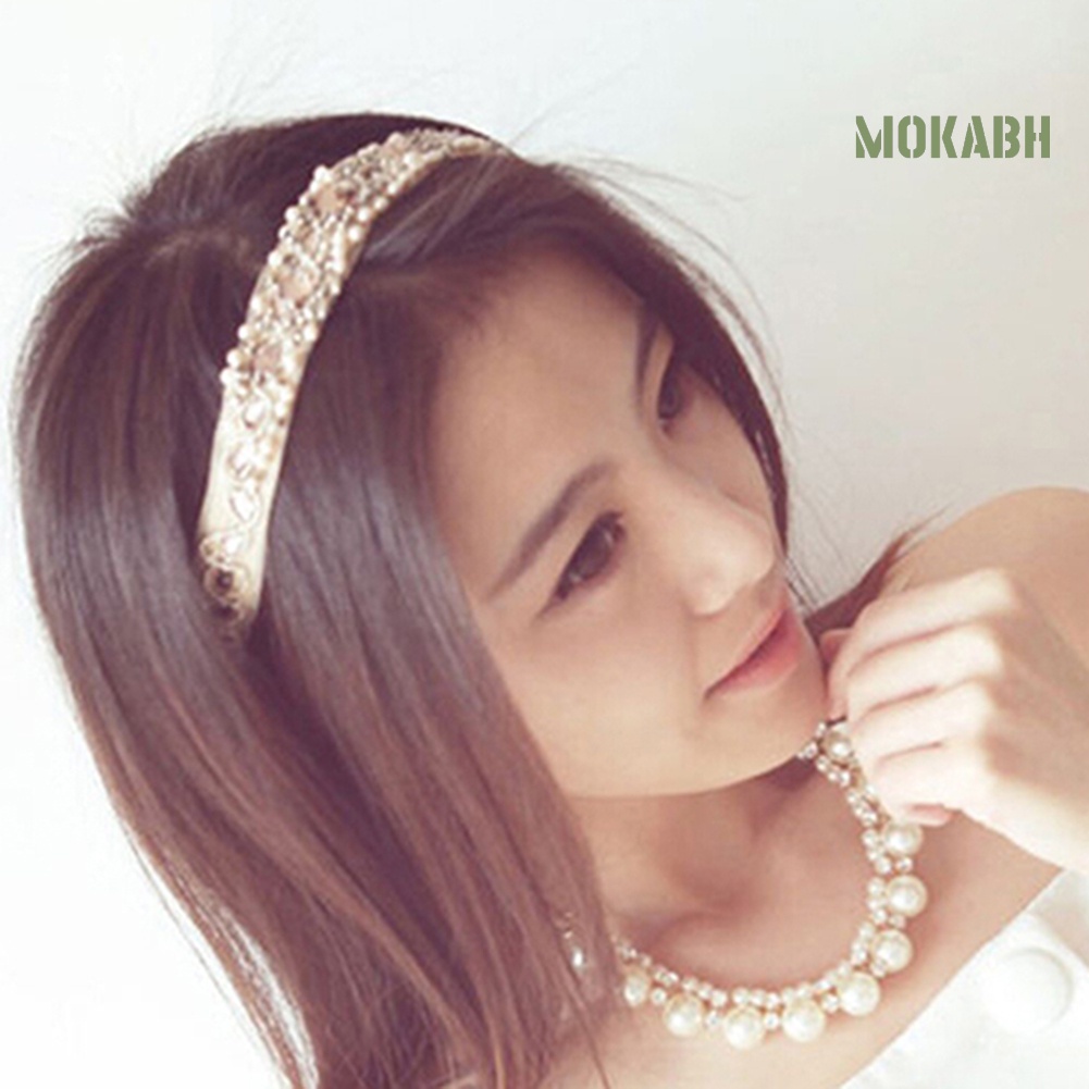 Băng Đô Ren Đính Ngọc Trai Giả Ngọt Ngào Thời Trang Cho Nữ