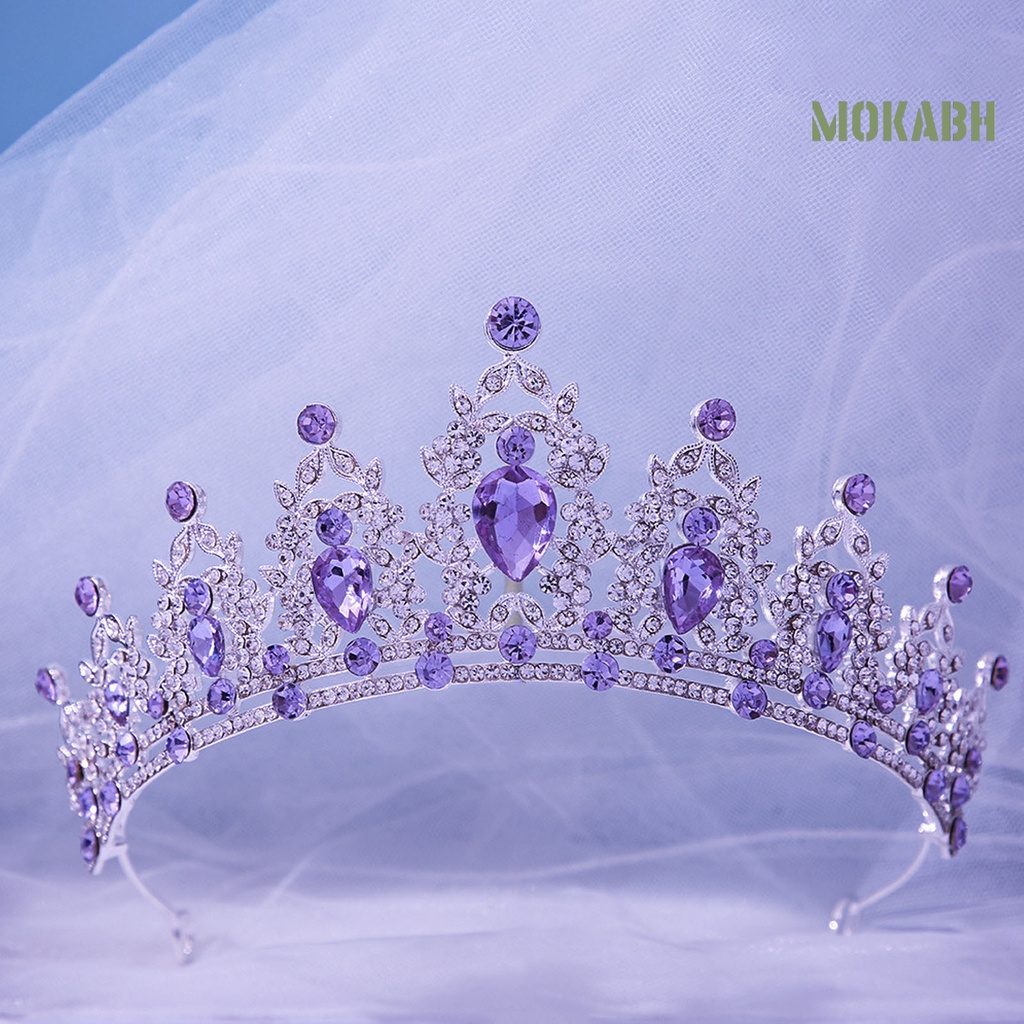 Vương Miện Cài Tóc Đính Đá Lấp Lánh Sang Trọng Cho Cô Dâu