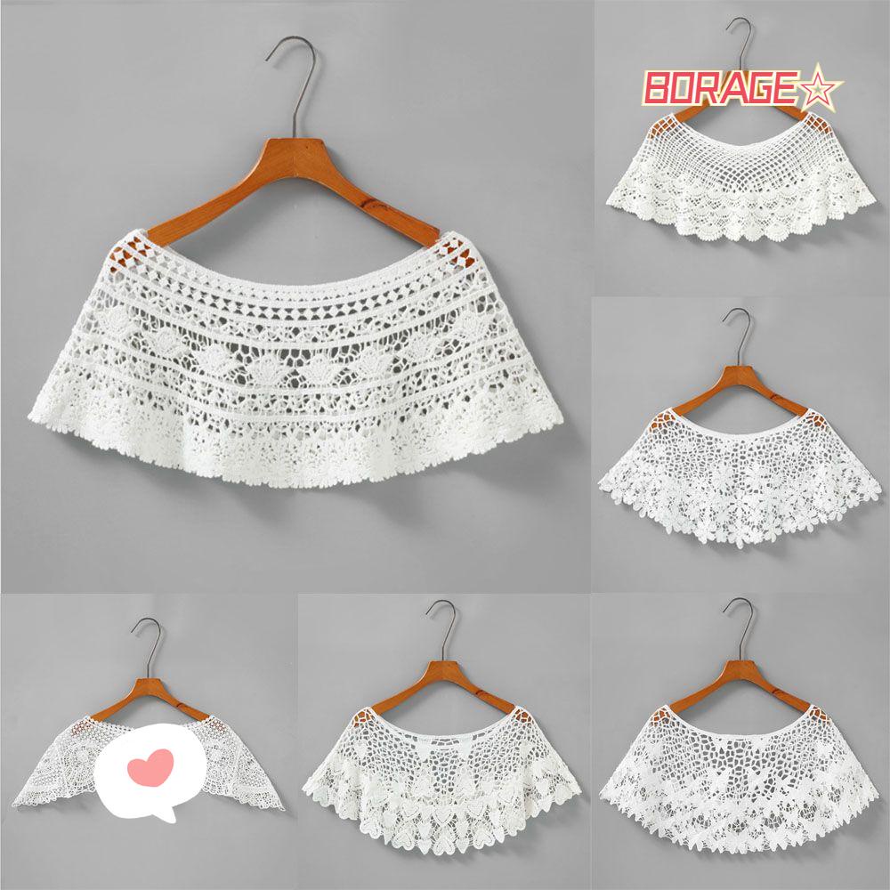 Borag Shrug Poncho Nữ Ren Rỗng Cổ Điển