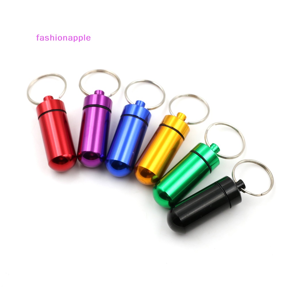 Bộ 5 Hộp Đựng Thuốc Mini Bằng Nhôm Chống Thấm Nước Kèm Móc Khóa Tiện Dụng