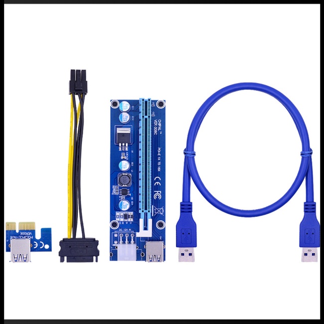 Card Mở Rộng Pcie Ver006c 006c Pcie 1x Sang 16x 60cm Usb 3.0 Sata Sang 6pin